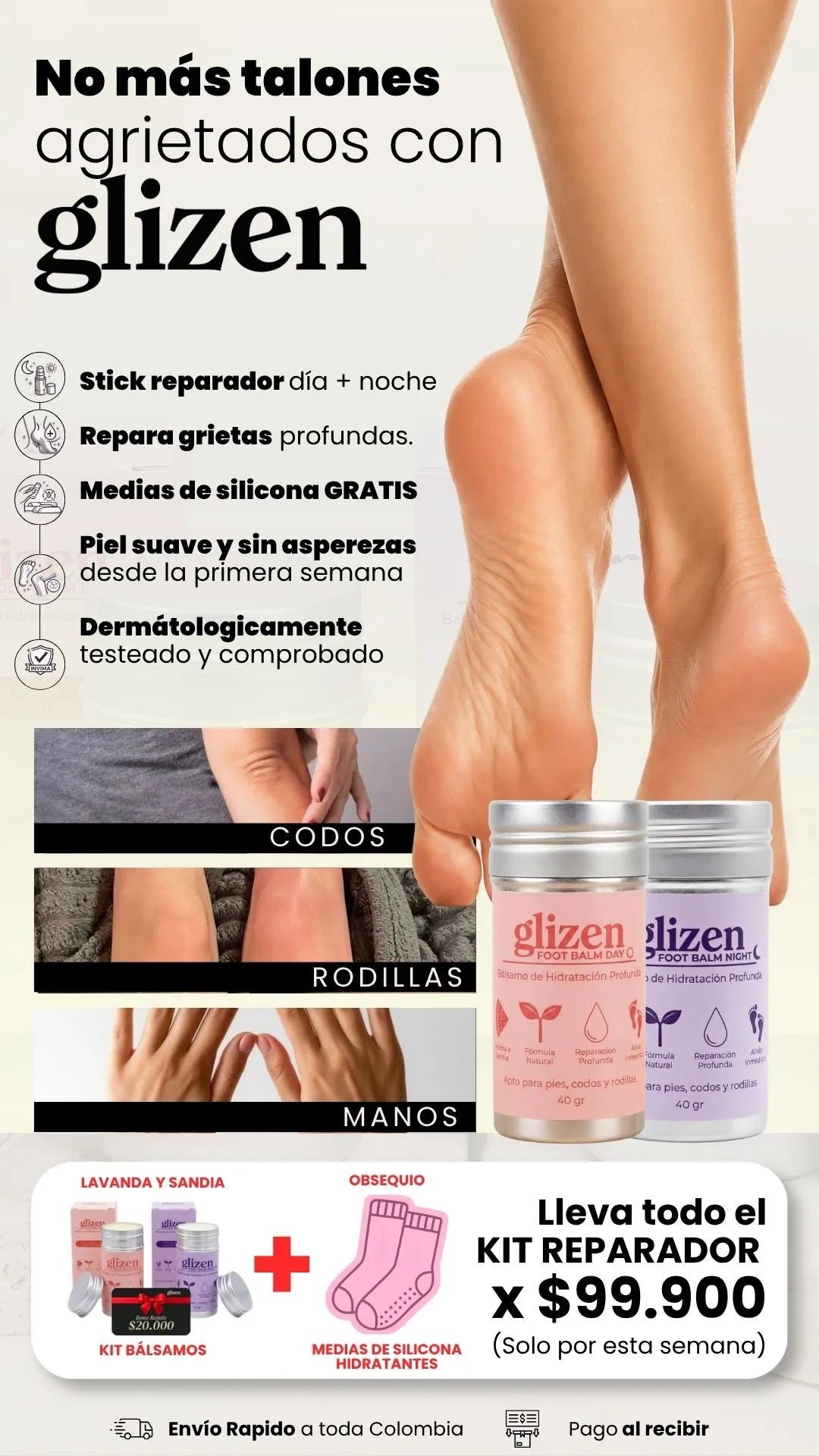 balsamo reparador + medias de silicona FOOT BALM